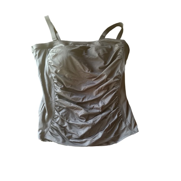 Lands' End Other - NWT Lands End Black Roushed Swim Tank Tankini‎ Top Size 18D